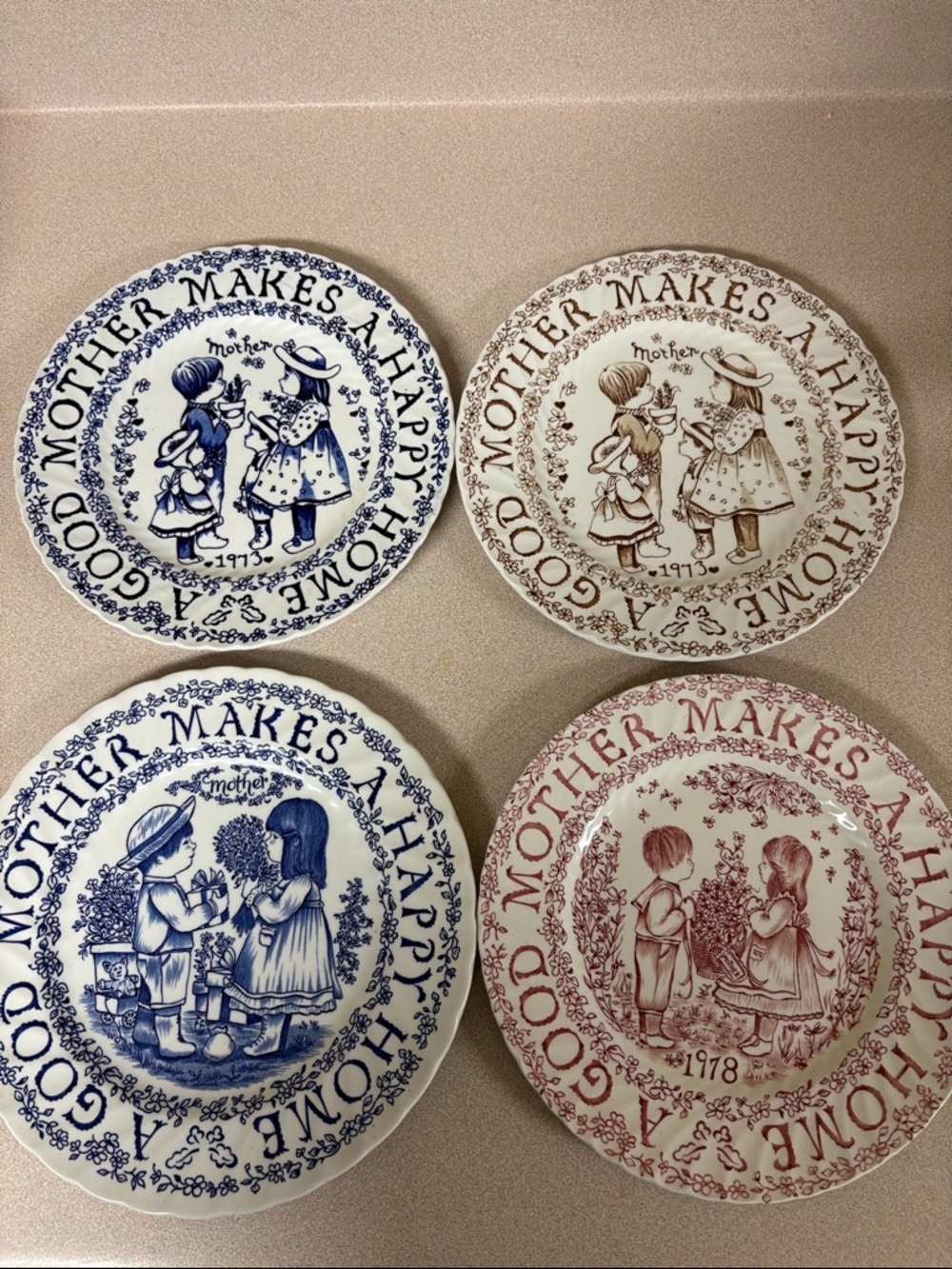 Norma Sterman Royal Crocomford tribute to mothers plates. Staffordshire,England